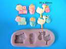 Stork and Baby Silicone Mould